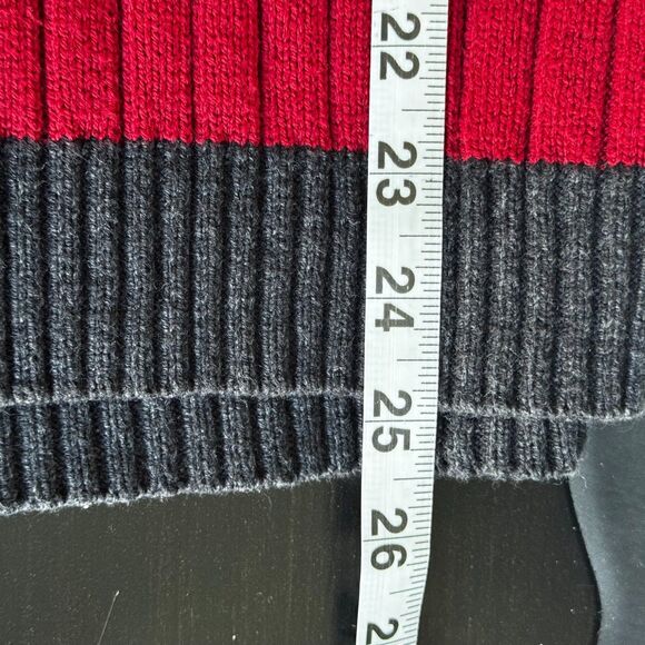 Silverlake W XL Black Red Striped Ribbed Half Zip Sweater 60/40 Cotton Blend - Picture 10 of 10